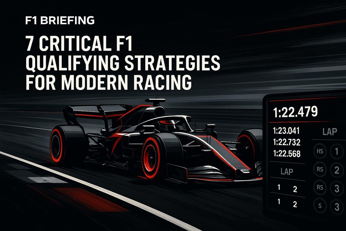7 Critical F1 Qualifying Strategies for Modern Racing