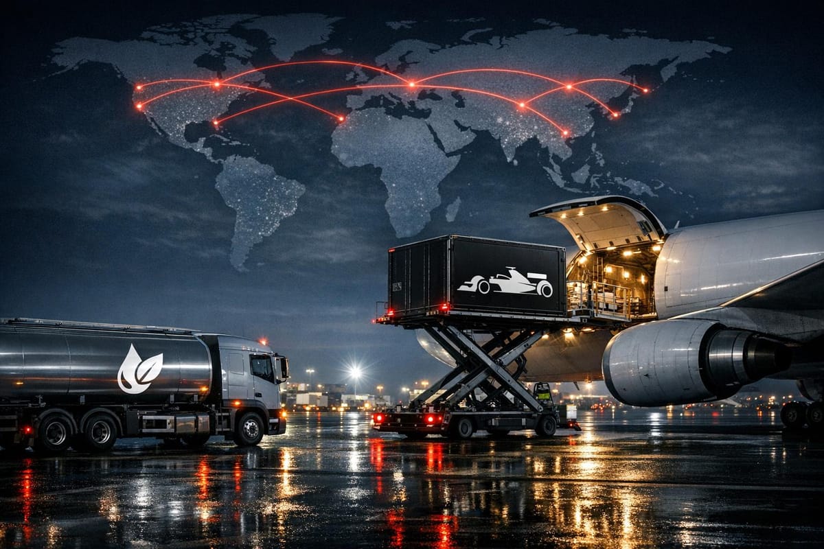 SAF in F1: Reducing Air Freight Emissions