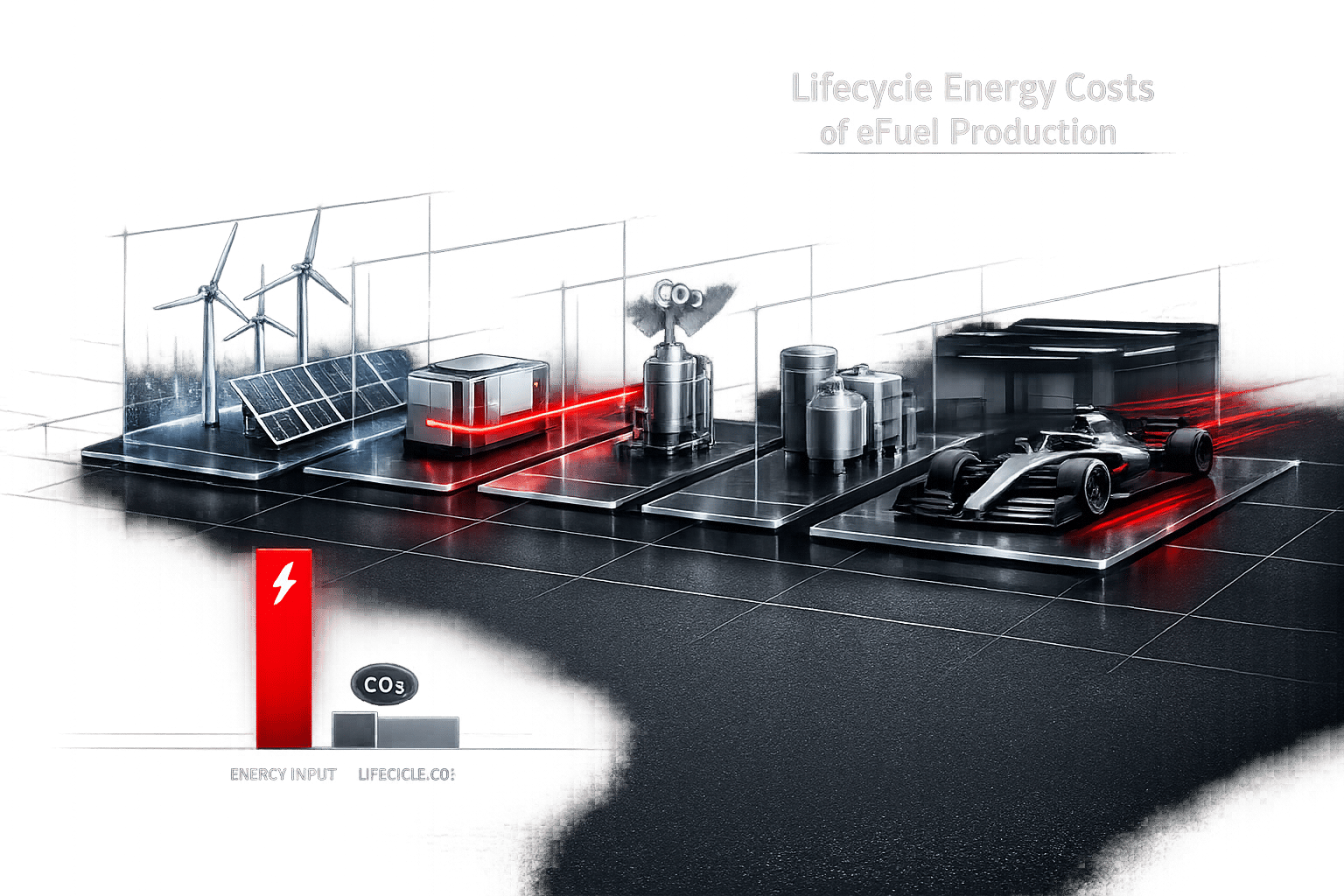 Lifecycle Energy Costs of eFuel Production
