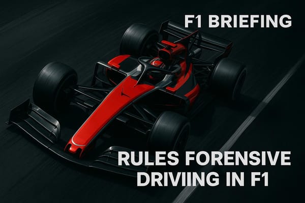 Rules for Defensive Driving in F1